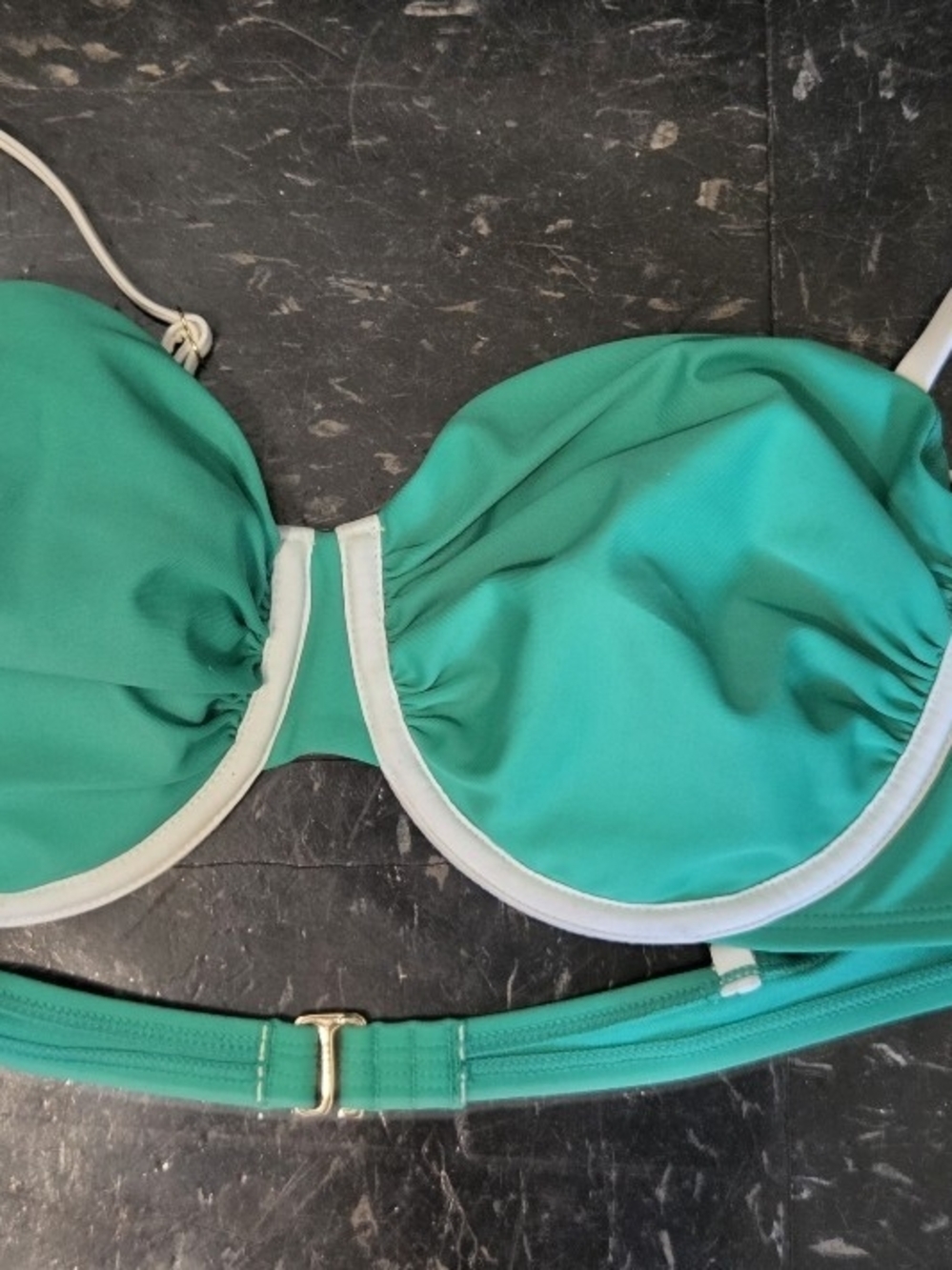 Wild Fable Green & White Bikini Top - Women's L